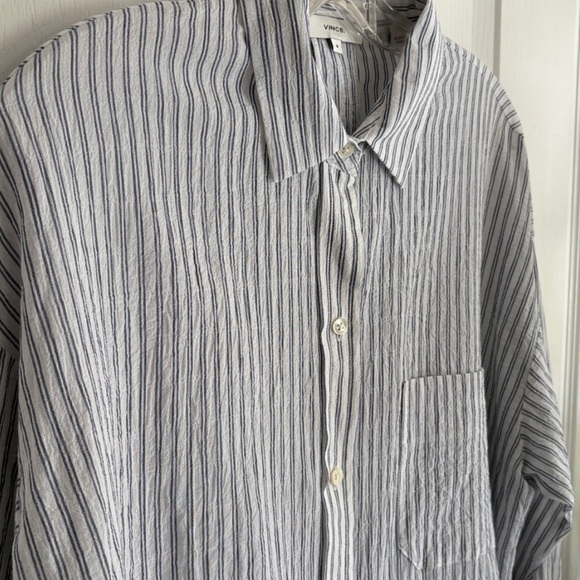 Vince Striped Boxy Button Down - Picture 4 of 14